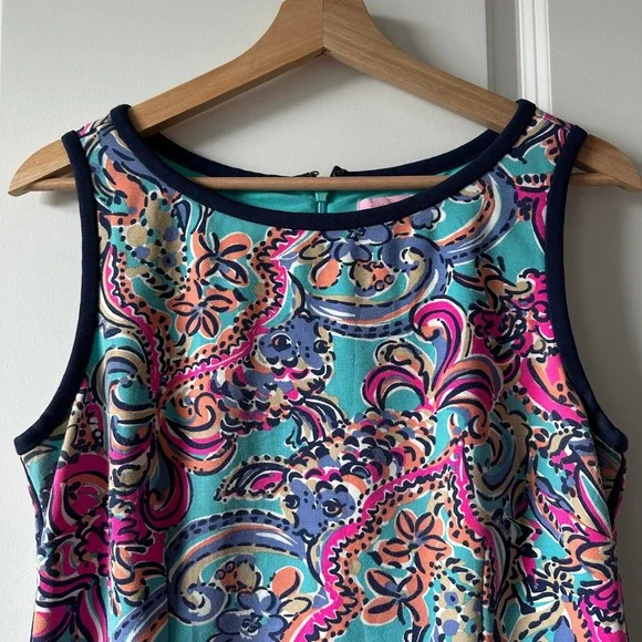 Lilly Pulitzer Francesca sheath Dress: Aqua Bait & Switch Large - Picture 3 of 12